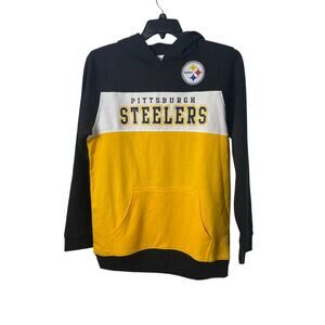 NFL Team Apparel Youth Steelers Black Yellow Pullover Hoodie Size XXL (18)